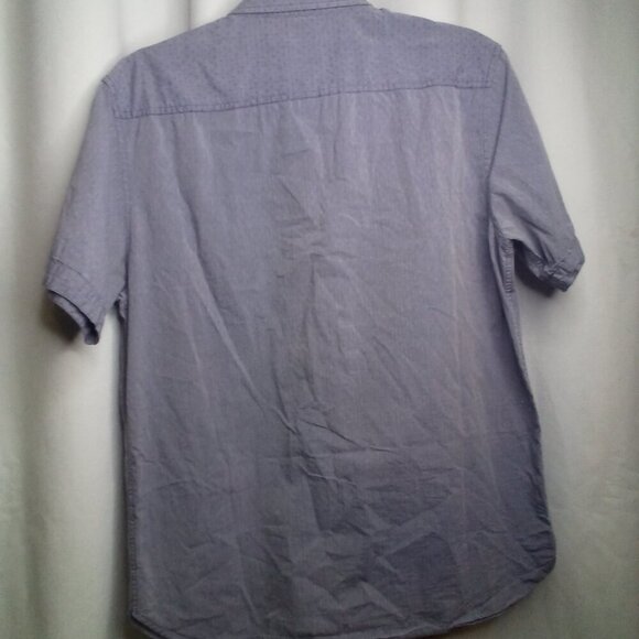 Marc Ecko Shirt M Men Short Sleeve Button Up Pockets Blue - Picture 4 of 14